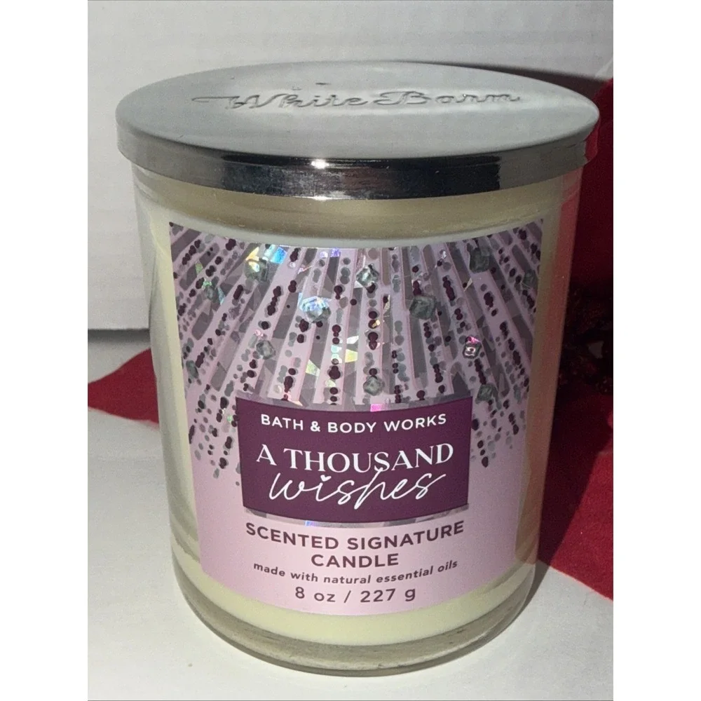 Bath & Body Works A Thousand Wishes Scented Single Wick Candle 8oz White Barn